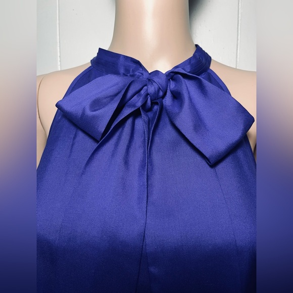 J.CREW- Sleeveless-Bow- Blouse/Tank-  Deep Blue/ Purple -Size: 6 - Picture 3 of 7